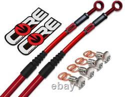 Brake Lines Honda CRF250L 2013-2020 (Non-ABS) Front Rear Trans Red Steel Braided