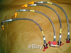 Brake hose kit set, s/s braided, Mazda MX5 mk2 NB 98-05, MX-5 stainless steel