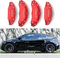 Caliper Covers for Tesla Model Y 19/20in Car Callipers Stainless Steel Red 4pcs