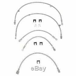 Complete Brake Hose Kit 99-04 GM 1500 2WD Braided Stainless