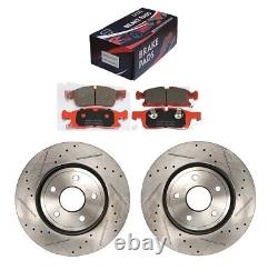 FRONT DISCS DRILLED & SLOTTED + METALLIC PADS for JEEP GRAND CHEROKEE 11-17