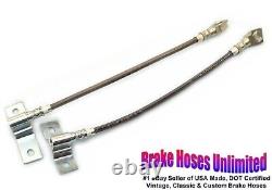 FRONT STAINLESS BRAKE HOSES Ford Galaxie 1968, Disc