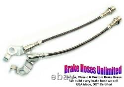 Front STAINLESS BRAKE HOSES Ford Country Sedan 1967 Early Front Disc
