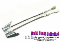 Front STAINLESS BRAKE HOSES Ford Galaxie 500, 1969 1970 1971 1972 Front Disc