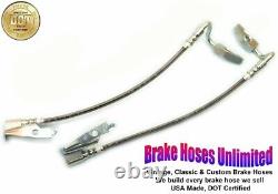 Front STAINLESS BRAKE HOSES Ford LTD 1969 Late, After 4-1-1969, Front Drum