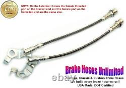 Front STAINLESS BRAKE HOSES Mercury Colony Park 1967 Late Front Disc