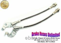 Front STAINLESS BRAKE HOSES Mercury Marquis 1967 Early Front Disc