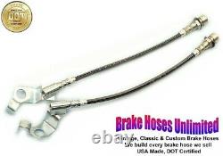 Front STAINLESS BRAKE HOSES Mercury Marquis 1967 Late Front Disc