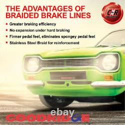 Goodridge Stainless CLG Brake Hoses For Civic EC8 1.3 DX 87-91 SHD0003-4C-CLG
