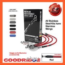 Goodridge Stainless Red Brake Hoses For Civic AH 1.5 GT 85-87 SHD0001-4C-RD