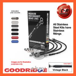 Goodridge Steel VBlack Brake Hoses For VW Golf MK6 1.4 10/08-11/12 SVW0620-4C-VB