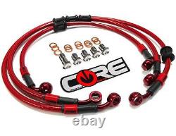 Honda CBR 600RR (Non-ABS) Brake Lines 2007-2012 Front Rear Red Braided Stainless