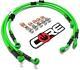 Kawasaki ZX10R Brake Lines 2004 2005 Front-Rear Green Stainless Steel