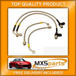 MX5 Hel Performance Stainless Steel Brake Hose Line Set Mazda MX-5 Mk4 ND 2015