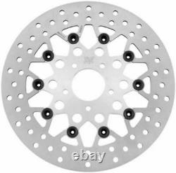 Mesh SS Stainless Steel Silver Floating Front 11.5 Disc Brake Rotor Harley 84+