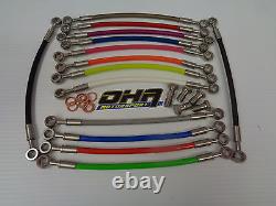 OHA Stainless Braided Front & Rear Brake Line Kit for BMW K100 RS Sports 88-89