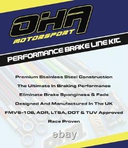 OHA Stainless Braided Front & Rear Brake Line Kit for BMW R1100GS Non ABS 93-95