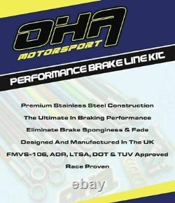 OHA Stainless Braided Front & Rear Brake Lines Honda GL1200 AE Aspencade 1984