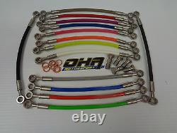 OHA Stainless Braided Front & Rear Brake Lines for Kawasaki GPX600R 1988-1997