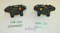 Pair of Brand New Brake Calipers Caliper Set MGB Stainless Pistons W Bolts Etc