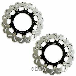Rezo Front Brake Wavy Stainless Rotor Discs Pair fits Yamaha YZF-R1 98-03