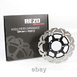 Rezo Wavy Front Brake Rotor Discs Pair for Kawasaki ZX-6R Ninja 03-04