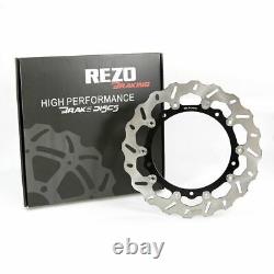 Rezo Wavy Stainless Front Brake Rotor Discs Pair fits BMW S 1000 RR 09-18