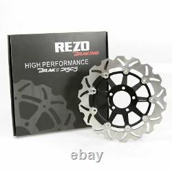 Rezo Wavy Stainless Front Brake Rotor Discs Pair fits Kawasaki ZZR 600 90-06