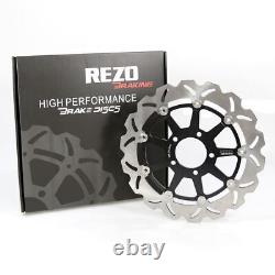 Rezo Wavy Stainless Front Brake Rotor Discs Pair fits Suzuki GSX 1400 02-07