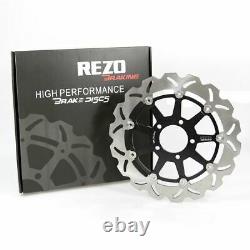 Rezo Wavy Stainless Front Brake Rotor Discs Pair fits Suzuki GSX-R 1000 01-02