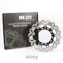 Rezo Wavy Stainless Front Brake Rotor Discs Pair fits Yamaha FZ8-N 10-15