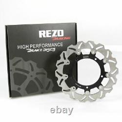 Rezo Wavy Stainless Front Brake Rotor Discs Pair fits Yamaha MT-09 14-21