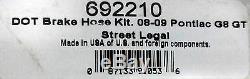 Russell 692210 Stainless Steel Braided Brake Line Hose Kit Pontiac G8 GT 2008-09