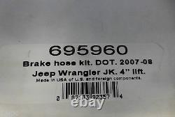 Russell 695960 Stainless Steel Brake Line Hose Kit Jeep 2007-14 JK Wrangler 4