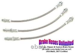 STAINLESS BRAKE HOSE SET Dodge Charger 1966, without 426 engine Front Drum
