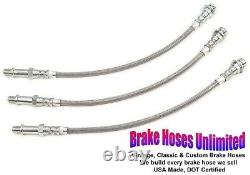 STAINLESS BRAKE HOSE SET Dodge Coronet 1966 with 426 engine Front Drum