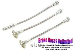 STAINLESS BRAKE HOSE SET Dodge Coronet 1967 1968 with 426 440 engines Front Disc