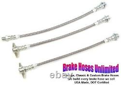 STAINLESS BRAKE HOSE SET Dodge Coronet 1967 1968 wo 426 440 engines Front Disc