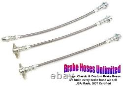 STAINLESS BRAKE HOSE SET Dodge Coronet 1969 wo 426 440 engines Front Disc