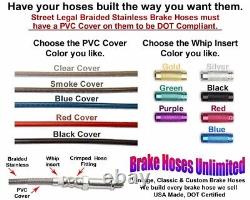 STAINLESS BRAKE HOSE SET Dodge Monaco 1967 1968 1969 with 440 Front Drum