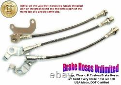 STAINLESS BRAKE HOSE SET Mercury Commuter Station Wagon 1967 Late Front Disc