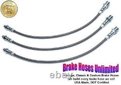 STAINLESS BRAKE HOSE SET Plymouth Barracuda 1965 1966 6 Cylinder with 9 Drums
