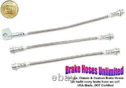 STAINLESS BRAKE HOSE SET Plymouth Duster 1972 Front Disc