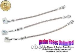 STAINLESS BRAKE HOSE SET Plymouth Duster 1973 1974 1975 1976 Front Disc