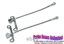 STAINLESS FRONT BRAKE HOSES Lincoln Continental 1965 Late, 1966 1967 1968 1969
