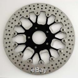 Stainless 11.5 Front Floating Spoke Rotor for Harley 84-Later with Speedo Notch