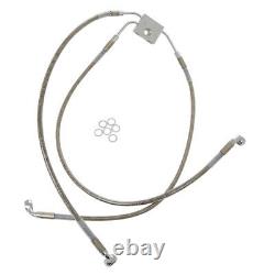 Stainless +8 Front ABS Brake Line 2012-2017 Harley Dyna Fat Bob, Low Rider