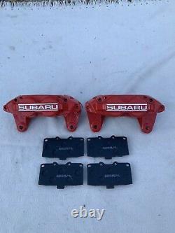 Subaru Impreza 4 Pot Front Calipers, 8 x New Stainless Steel Pistons & New Pads