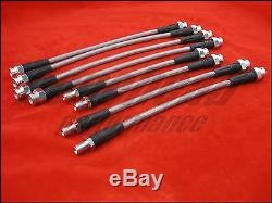 Techna-Fit Stainless Steel Braided Brake Lines 1990-1994 Mitsubishi Eclipse FWD