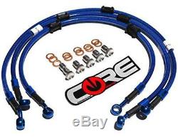 Yamaha R1 Brake Lines 1998-2000 2001 Front-Rear Blue Braided Stainless Steel Kit